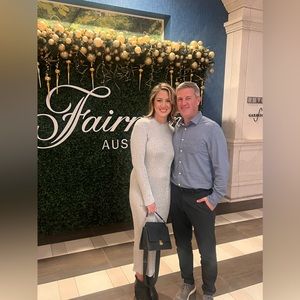 H&M silver chain metal midi dress